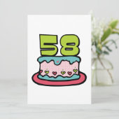 58-jähriger Geburtstagskuchen Karte (Stehend Vorderseite)
