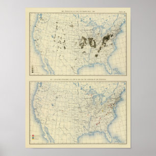 58 Kohle 1890, Eisenerz 1889 Poster