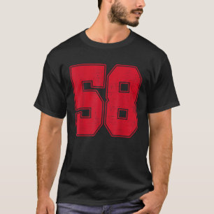58 Outline Nummer 58 Varsity Fan Sportteam Grau T-Shirt