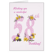 58th Birthday Flower Decorated Numbers (Vorne)