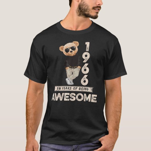 58th Birthday Men Women 1966 Original Awesome Tedd T-Shirt (Vorderseite)