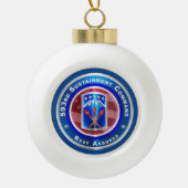 593. Nachhaltigkeitsbefehl Keramik Kugel-Ornament (Vorderseite)