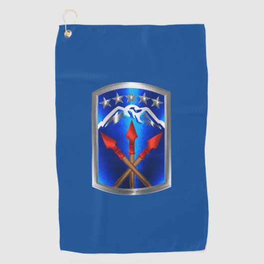 593rd Sustainment Command “Seid versichert” Golfhandtuch (Vorderseite)