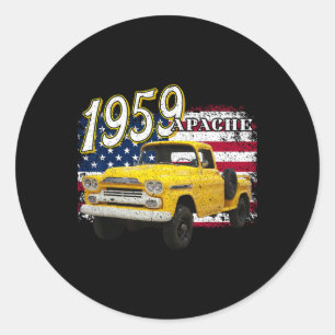 59 Apache Truck 4. Juli Amerikaner Runder Aufkleber