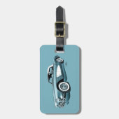 59 Corvette Blue Background Gepäckanhänger (Vorderseite vertikal)