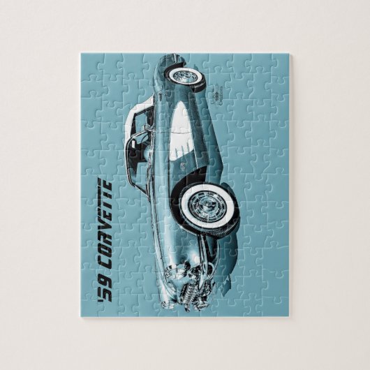 59 Corvette Blue Background Puzzle (Vertikal)