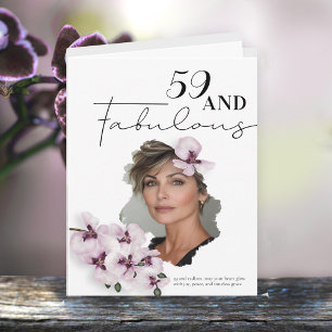 59 & Fabulous Orchid-Foto-Geburtstagskarte Karte