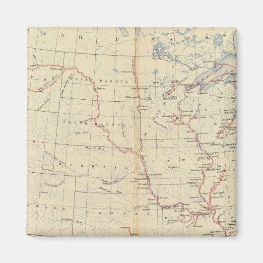 59 Flüsse, Routen 1890 Magnet (Vorne)