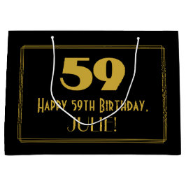 59. Geburtstag — Art Deco Inspiriert Look "59" & N Große Geschenktüte