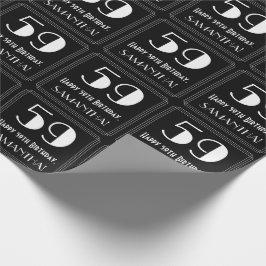 59. Geburtstag - Art Deco Inspiriert Look "59", Na Geschenkpapier