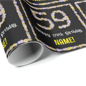 59. Geburtstag: Blumennummer, Individuelle Name, B Geschenkpapier (Rolleneckpunkt)