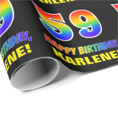 59. Geburtstag: Bold, Fun, Simple, Rainbow 59 Geschenkpapier (Rolleneckpunkt)