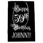 59. Geburtstag: Extravagant, Elegantes Script + In Mittlere Geschenktüte (Vorderseite)
