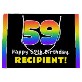 59. Geburtstag: Farbiger Regenbogen # 59, Individu Große Geschenktüte (Vorderseite)