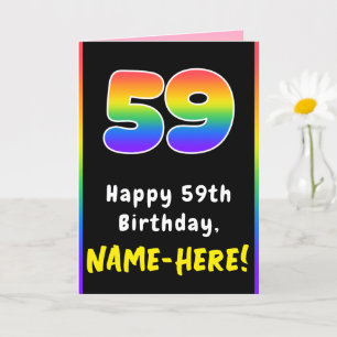 59. Geburtstag: Farbiger Regenbogen # 59, Individu Karte
