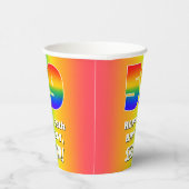 59. Geburtstag: Farbiges, lustiges Regenbogenmuste Pappbecher (Rechts)