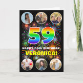 59. Geburtstag: Fun Rainbow #, Individuelle Name & Karte (Vorderseite)