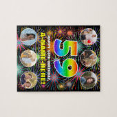59. Geburtstag: Fun Rainbow #, Individuelle Name + Puzzle (Horizontal)