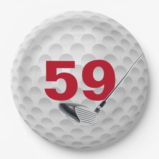 59. Geburtstag Golf Ball Design Paper Plate Pappteller (Vorderseite)