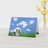 59. Geburtstag Golfball und Putter Karte (Gelbe Blume)