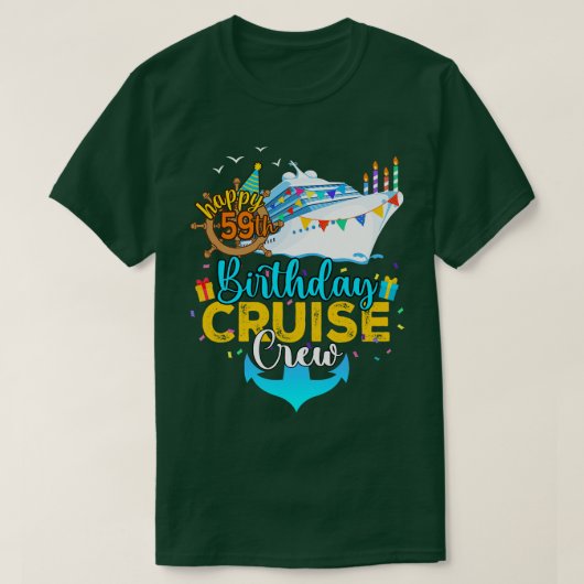 59. Geburtstag Kreuzfahrt Crew T-Shirt (Design vorne)