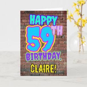 59. Geburtstag - Lustiger, urbaner Graffiti-inspir Karte