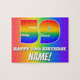 59. Geburtstag — mehrfarbiges Regenbogenmuster "59 Puzzle