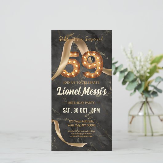 59. Geburtstag Mobile Einladung (Stehend Vorderseite)