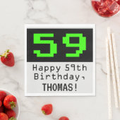 59. Geburtstag - Nerdy / Geeky Style "59" & Name Serviette (Beispiel)