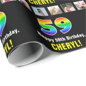 59. Geburtstag: Regenbogen "59"; kundenspezifische Geschenkpapier (Rolleneckpunkt)