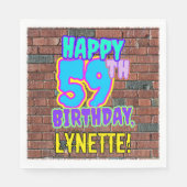 59. Geburtstag ~ Spaß, Urban Graffiti Inspiriert L Serviette (Vorderseite)