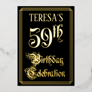59. Geburtstagsfeier — Fancy Schrift & Benutzerdef Folieneinladung