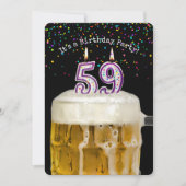 59. Geburtstagskandle-Party Einladung (Vorderseite)