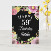 59. Geburtstagskarte Blume Schwarze Karte (Gelbe Blume)