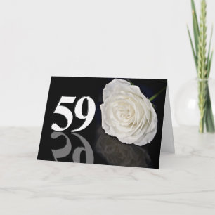 59. Geburtstagskarte mit klassisch weißer Rose Karte