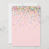 59. Geburtstagsparty Confetti auf Rosa Einladung (Rückseite)