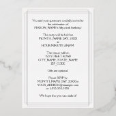 59. Geburtstagsparty - Extravagantes Drehbuch & In Folieneinladung (Rückseite)