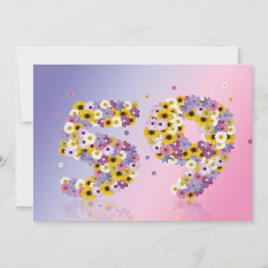59. Geburtstagsparty mit Blumenbriefen Einladung (Vorderseite)