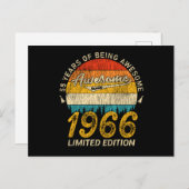 59 Jahre alt 1966 Retro Phantastisch 59. Geburtsta Postkarte (Vorne/Hinten)