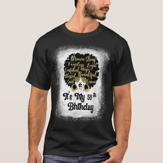 59 Jahre alt Leopard Melanin Girl Es ist mein Gebu T-Shirt (Vorderseite)