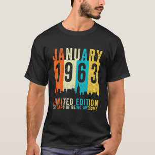 59 Jahre alter Geburtstag Vintage Januar 1963 Limi T-Shirt