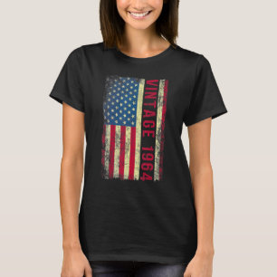 59 Jahre Vintag 1964 Amerikanische Flagge 59. Gebu T-Shirt
