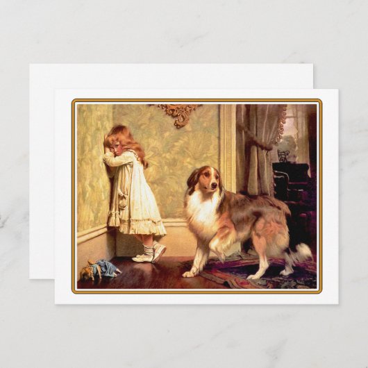 59 Mädchen mit Pet Shelti Postkarte (Vorne/Hinten)