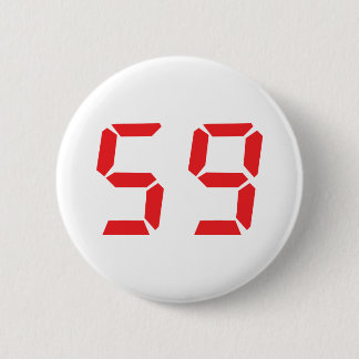 59 neunundfünfzig digitale Zahl des Rot-Weckers Button