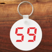 59 neunundfünfzigste rote Wecker-Digitale Nummer Schlüsselanhänger (Vorderseite)