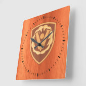 59. Ordnance Brigade Patch- Eichenholzeinlage Quadratische Wanduhr (Winkel)