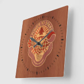 59. Ordnance Brigade Wappen - Holzeinlage Quadratische Wanduhr (Winkel)