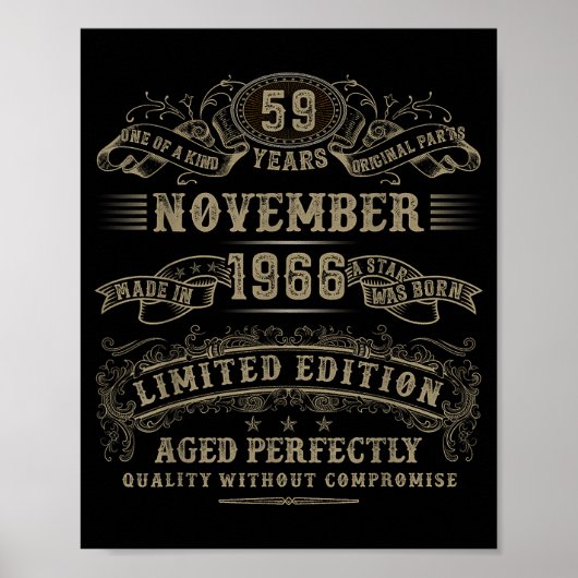 59 Year Old 59th Bday November 1966 Limited Editio Poster (Vorne)