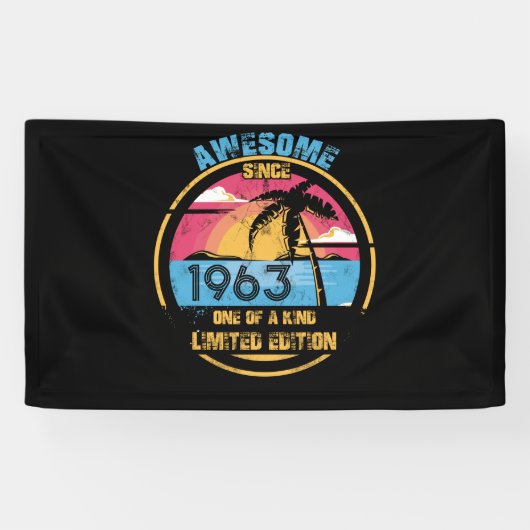 59 Year Old Awesome Since 1963 59th Birthday Banner (Horizontal)