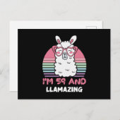 59 Year Old Bday Llamazing 59th Birthday Llama Postkarte (Vorne/Hinten)